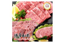 福岡県産 黒毛和牛A4ランク以上の博多和牛！ 極上食べ比べセット( 焼肉詰め合わせ450g 特選スライス450g サーロインステーキ1枚 )