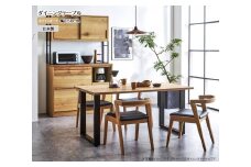 【開梱設置込み】ダイニングテーブル 幅150cm スチールA脚 免疫家具 国産 家具 大川【ホワイトオーク×角面】