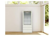 ヴァイス 幅80cm コレクションボード 壁面収納 コレクション棚 リビング収納 ガラス棚 高級 大川家具 LEDライト【開梱設置】