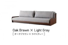 ソファベッド 3人掛け ローリー 200cm ごろ寝ローソファ：オークブラウン×ライトグレー【モーブル】【大川家具】
