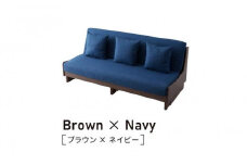ソファベッド 幅180cm トゥデイ2 180ごろ寝ソファ：ブラウン×ネイビー【モーブル】【大川家具】