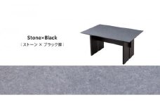 ソファ用ダイニングテーブル(高さ66cm)  MDT-211 幅160LD：ストーン×ブラック脚【モーブル】【大川家具】
