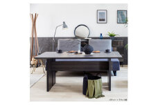 ソファ用ダイニングテーブル(高さ66cm)  MDT-211 幅160LD：パティナ×ブラック脚【モーブル】【大川家具】