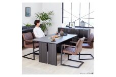ダイニングテーブル(高さ71cm)  MDT-211 幅160：ストーン×ブラック脚【モーブル】【大川家具】