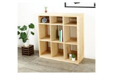 大川家具 ファイン 90cm ブックシェルフ 高さ95cm 天然木 サクラ(バーチ)