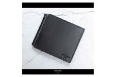 maf pinto (マフ ピント) マネークリップ 二つ折り財布 ブラック 薄い カード収納 レザー 本革 日本製