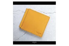 maf pinto (マフ ピント) マネークリップ 二つ折り財布 イエロー 薄い カード収納 レザー 本革 日本製