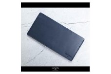 maf pinto (マフ ピント) お札入れ 長財布 ネイビー 薄い レシート収納 レザー 本革 日本製