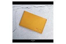 maf pinto (マフ ピント) カードケース 1枚 免許証 マイナンバーカード 薄型 スリム イエロー レザー 本革 日本製