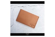 maf pinto (マフ ピント) カードケース 1枚 免許証 マイナンバーカード 薄型 スリム ライトブラウン(同色ステッチ) レザー 本革 日本製