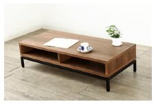 大川家具 ヴェロス 110cm センターテーブル アイアン脚 リビングテーブル 天然木ウォールナット