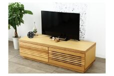 大川家具 ジャギー120TVボード左引出し オーク(ナラ) 台輪