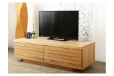 大川家具 ノート120TVボード左引出し オーク(ナラ) 台輪