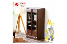 コレクションボード 幅60cm 本棚 CD収納 開き戸 引出し 多目的ボード ナチュラル