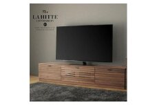 180幅 TVボード ウォールナット 国産 日本製 大川家具 完成品 天然木 木製 テレビ台 ルーバー 格子 おしゃれ ローボード ブラウン 茶