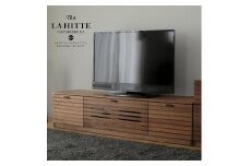 150幅 TVボード ウォールナット 国産 日本製 大川家具 完成品 天然木 木製 テレビ台 ルーバー 格子 おしゃれ ローボード ブラウン 茶