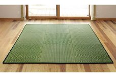 国産い草ラグ DX桃山 スベリ止め加工 グリーン 200×250