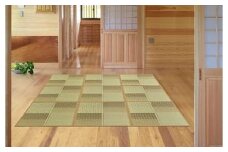 国産い草ラグ スベリ止め付き DX式部 ベージュ 200×200