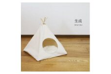 猫キャンプ テント 帆布 11号 ペットテント 5角形【生成】