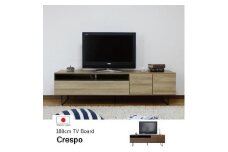 180幅テレビボード 準完成品 スモークガラス リビング収納 テレビ台 180センチ【オーク柄（ナチュラル系）】
