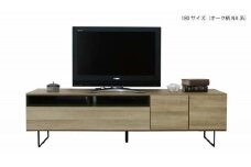 150幅テレビボード 準完成品 スモークガラス リビング収納 テレビ台 150センチ【オーク柄（ナチュラル系）】
