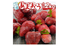 ※受付停止※あかい・まるい・おおきい・うまい「博多あまおう」の冷凍あまおう　合計2kg【あまおう 食品 あまおう フルーツ あまおう 果物 苺くだもの いちご 食品 イチゴ 人気 あまおう おすすめ 送料無料 福岡県 大川市 KC027】