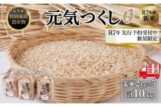【令和7年度新米】先行予約受付 数量限定 玄米(特別栽培農産物)元気つくし 2kg×5袋 (計10kg)