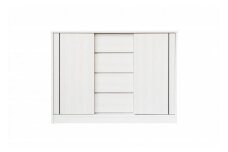 カウンター コンパクト 引出し収納 収納棚 幅120cm スライド扉 奥浅 シンプル 木製家具 大川家具【ホワイト】
