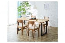 【大川家具】無垢材 ダイニングテーブル 食卓テーブル 4人掛け 幅1800mm 奥行800mm ホワイトオーク 天然木 国産 日本製 鉄脚 開梱設置便 高級感 インダストリアル【設置付き】