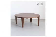 丸ローテーブル 円形 ラウンド リビングテーブル 折脚 折畳 ちゃぶ台 ウォールナット 無垢 80cm 大川市