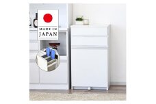 ゴミ箱付きカウンター キッチンカウンター 幅56cm 細身 スリム 台所収納 すき間収納 引出し収納