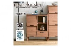 脚14cmお掃除楽々！チェスト 北欧 完成品 大容量 タンス 幅72cm 高さ78 奥行40 整理棚 洋服 本 book ブック タンス たんす 日本製 国産 お掃除ロボット可 高品質 引き出し 小物 見せる棚 living リビング アンティーク 完成品 おしゃれ 木製 収納 脚付き 家具 インテリア 大川 大川家具 W72フラップキャビネット WN ウォールナット色