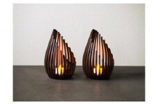 LED キャンドルホルダー 木製 レーザー加工雑貨 ウォールナット インテリア雑貨 キャンドルホルダー001 2個セット
