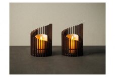 LED キャンドルホルダー 木製 レーザー加工雑貨 ウォールナット インテリア雑貨 キャンドルホルダー003 2個セット
