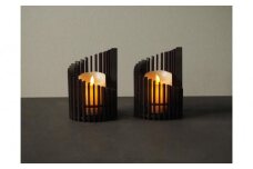 LED キャンドルホルダー 木製 レーザー加工雑貨 黒洛 インテリア雑貨 キャンドルホルダー003 2個セット