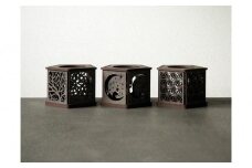 LED キャンドルホルダー 木製 レーザー加工雑貨 黒洛 インテリア雑貨 キャンドルホルダー002 3個セット