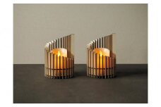 LED キャンドルホルダー 木製 レーザー加工雑貨 ホワイト木目 インテリア雑貨 キャンドルホルダー003 2個セット