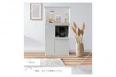 家事楽スライド式キッチン収納！レンジも炊飯器もポットもOK！便利な2口コンセント付き！ 60レンジ台 パートナー2型 SV色 レンジ台 収納 台所 食器棚 炊飯器 台所 台所収納 扉式 60cm 米びつ付き キッチンボード キッチン インテリア 収納家具 キッチンカウンター キッチンラック収納 simple シンプル 日本製 国産 完成品 整理 レンジボード レンジラック 棚 幅60