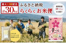 【福岡県産夢つくしをお届け】ふるさと納税 らくらくお米便　30kgコース