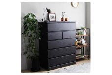 ハイチェスト 完成品 タンス チェスト 幅90cm 90幅 5段 衣類収納 木製 CRCH-01-90H-Z DBR