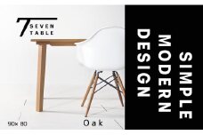 【シンプルモダン】 セブンテーブル90 オーク  無垢材 国産 ダイニングテーブル 大川家具