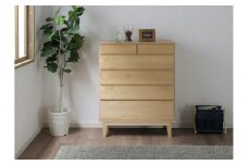 大川家具 幅90cm 5段 チェスト 無垢材 -lahm-ラーム