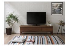 大川家具 幅153cm テレビボード ウォールナット -leo-レオ