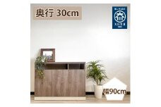 奥行30cm 国産 完成品 ハイタイプ テレビ台 キャビネット セリー 幅90cm ライトブラウン