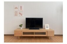 【レッドオーク】大川家具 幅153cm テレビボード  -fleuret-フルーレ