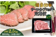 博多和牛 サーロインブロック 定期便全5回 計約2.5kg(約500g×5回)