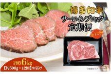 博多和牛 サーロインブロック 定期便全12回 計約6kg(約500g×12回)