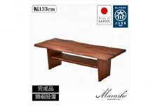【開梱設置】MARUSHO MASSA リビングテーブル 幅133cm センターテーブル ローテーブル 棚付き インテリア 和モダン 机 丸庄 大川家具 日本製 木製家具 ウッド ウォールナット 完成品 デザイナーズ おしゃれ