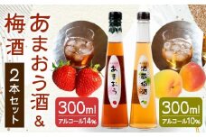 あまおう酒 ＆ 梅酒セット 各300ml×1本 合計2本【甘酒 梅酒 酒 お酒 あまおう 苺 いちご 食品 イチゴ 人気 あまおう おすすめ 送料無料 福岡県 大川市 AB003】