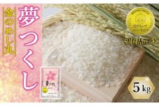 令和7年米 福岡県産 米 金のめし丸夢つくし 5kg (1袋) | 新米 お米 こめ 白米 精米 福岡県産米 夢つくし 5kg袋 福岡県 大川市